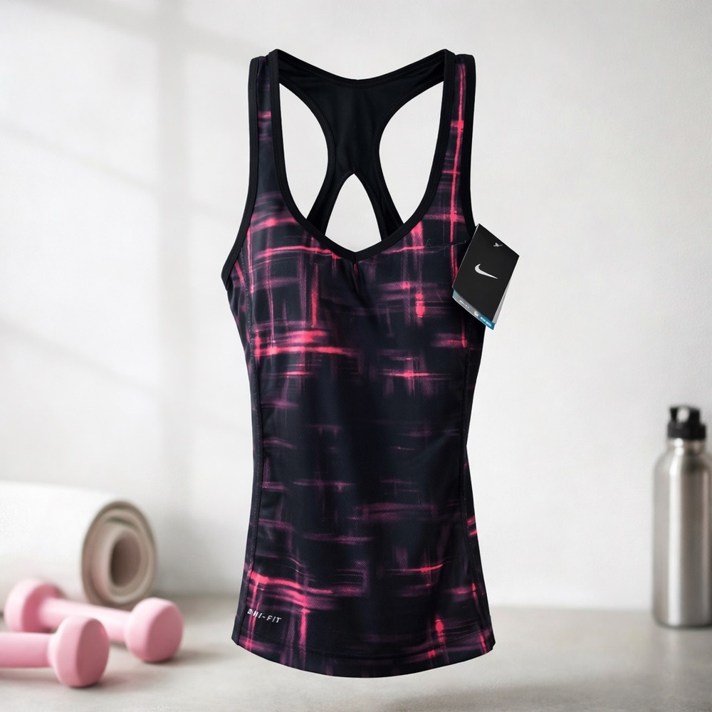 Nike Women's Black and Pink Racerback Tank Top new WITHOUT tags